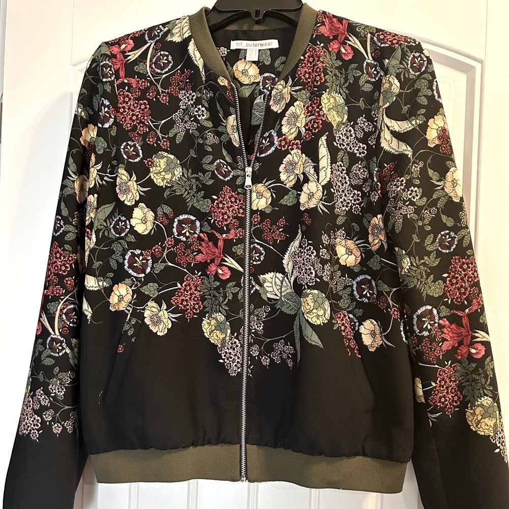 Zara TRF outerwear floral bomber jacket size medium